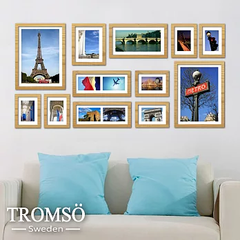 TROMSO瑞典時尚相框牆12框組/原木色