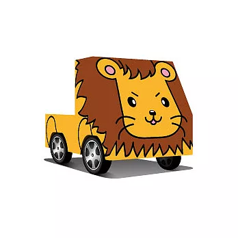 DIY紙會跑動物車：可愛獅子