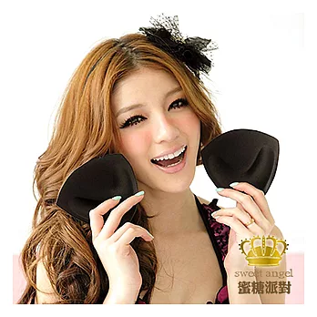 【蜜糖派對 Sweet Angel】爆乳集中加厚造型胸墊2對組(4入)-三角形黑色
