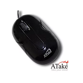 ATake 繽紛系列 3D有線光學滑鼠1000DPI(黑)