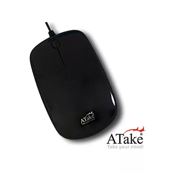 【ATake】AME-100A-BK 純平有線三鍵式光學鼠-黑色