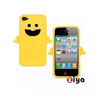 iPhone 4 矽膠保護套-俏皮天使-炫目黃