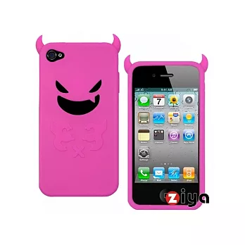 iPhone 4 矽膠保護套-心機小惡魔-輕粉紅