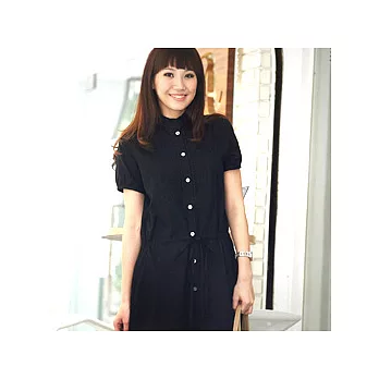 【chaku.chaku】黑色短袖小立領連身裙