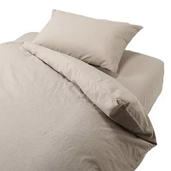 [MUJI 無印良品]柔舒水洗棉墊被套/SD/米色