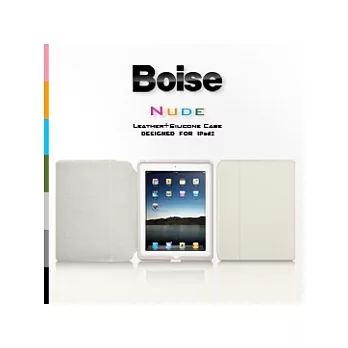 BOISE 手感系列 經典純色 iPad 2 保護皮套 (米白灰)米白灰