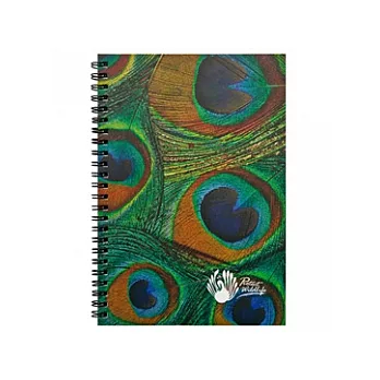 美國O’BON環保甘蔗筆記本(A6)藝術羽毛系列-虹彩彩色