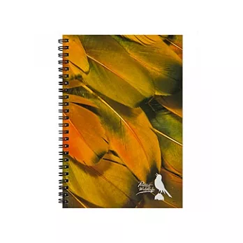 美國O’BON環保甘蔗筆記本(A6)藝術羽毛系列-黃澄