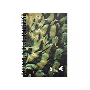 美國O’BON環保甘蔗筆記本(A6)藝術羽毛系列-白金彩色
