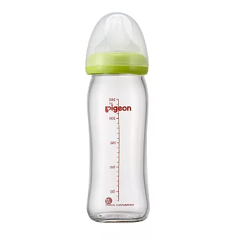 日本貝親-新寬口母乳實感玻璃奶瓶240ml/綠