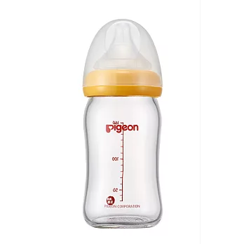 日本貝親-新寬口母乳實感玻璃奶瓶160ml/橘