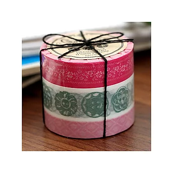 MARK’S裁縫包鈕扣和紙膠帶(桃紅/古綠/粉紅)