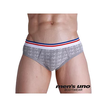 【men’s uno BODYWEAR】運動風腳踏車圖案灰色三角褲/S
