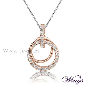 Wings 燦動迴旋 耀眼方晶鋯石項鍊玫瑰金款 NW098