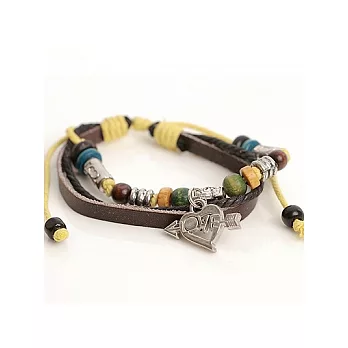 A+ accessories 愛神邱比特-中性款牛皮拉繩手環