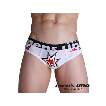 【men’s uno BODYWEAR】星星爆炸圖案白色三角褲/S