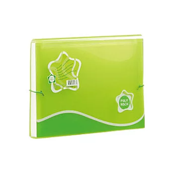 【富美特】13格風琴資料夾-A4綠色．POLY ROCK系列Lime Green 綠