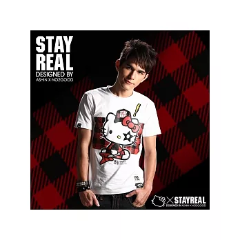 HELLO KITTY X STAYREAL PUNK KITTY 龐克凱蒂-白色-黑標潮流版S號