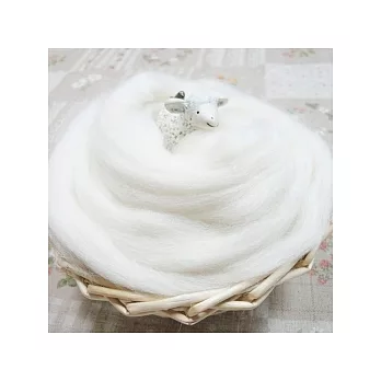 【羊玩藝羊毛氈】紐西蘭羊毛條50g-G1白