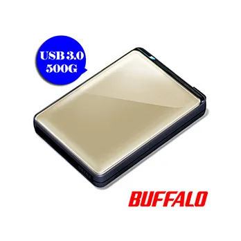 Buffalo PNT系列USB3.0 2.5吋 500G耐衝擊時尚隨身硬碟(金)