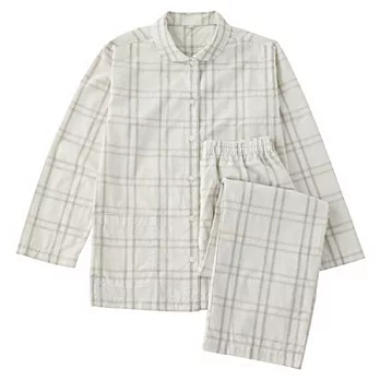 [MUJI 無印良品]女棉布帛睡衣白x原S
