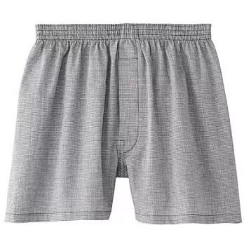 [MUJI 無印良品]男棉布帛平口內褲黑細格M