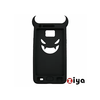 Samsung Galaxy S 2 矽膠保護套 - 心機小惡魔 (沈著黑)
