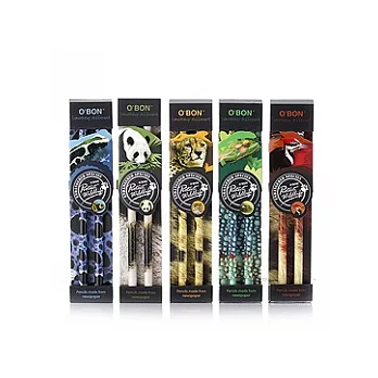 環保報紙鉛筆_瀕臨絕種動物系列2B主題鉛筆(全套10支)