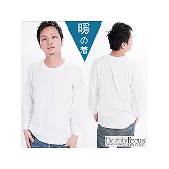 BeautyFocus加厚圓領保暖長袖棉衫9981白XL