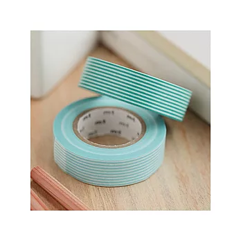 日本mt和紙膠帶 2p/[松石綠條紋淡藍色條紋]