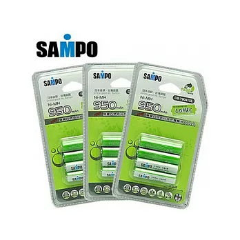 SAMPO 4號低自放充電電池AAA950mAh*12入