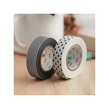 日本mt和紙膠帶 2p/[白底黑點黑白條紋]