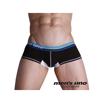 【men’s uno】全方位新科技抗菌親膚BODYTECH魅力黑色拼接四角褲/M