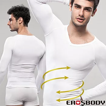 【EROSBODY】艾若斯健美 男士長袖塑身衣(白色- S)