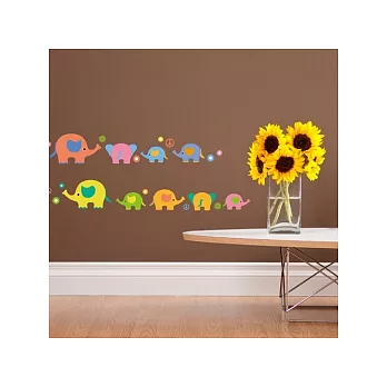 《DALI》創意無痕壁貼◆七彩大象