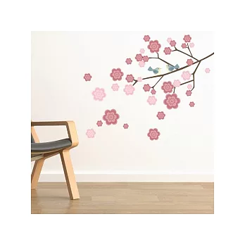 《DALI》創意無痕壁貼◆櫻花鳥