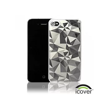 【icover】iPhone 4/4S 鑽石系列背蓋 - 銀鑽