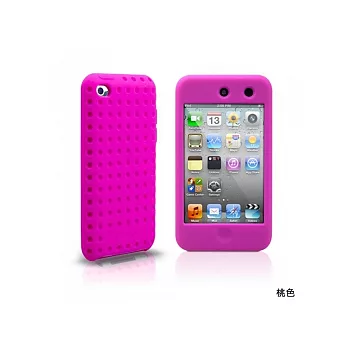 MARWARE iPod touch 4 運動風前後包覆保護套(桃色)