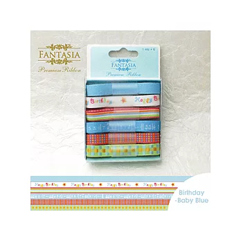 Fantasia Ribbon 生日快樂-藍色 緞帶小禮盒