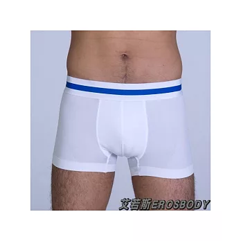 【EROSBODY】艾若斯健美男士專用四角平口塑身緊身褲(白-M)