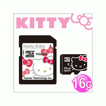 Apacer 16G microSDHC Class10 Hello Kitty 限定版高速記憶卡 慶首發送2轉卡!