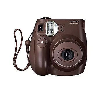 富士instax mini 7S拍立得相機 咖啡色(公司貨)+空白底片1捲+硬殼包