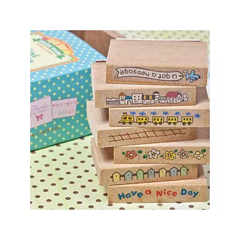 MiniFriends印章組-小房子花邊