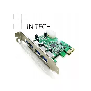英鼎IN-TECH USB3.0 PCI-e Host Card 4埠擴充卡