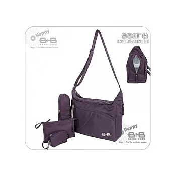 【B+B】微笑彩虹糖斜背包 媽媽包 -紫/大尺寸