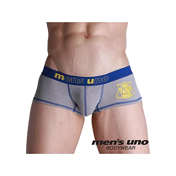 【men’s uno BODYWEAR】黃色徽章圖案花灰色四角褲/S