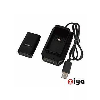 [ZIYA] XBOX360 遙控手把電池與同步充電線 加送電池座充 (黑色 一入)
