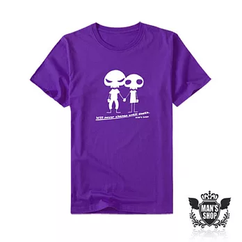 【男人幫】T0294＊自創品牌【骨頭人情侶短T】紫色4XL