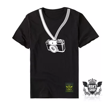 【男人幫】T0467＊自創品牌【隨身相機短袖情侶T恤】黑色M