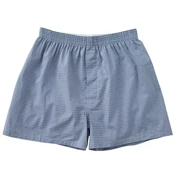 [MUJI 無印良品]男棉布帛平口內褲藍格M